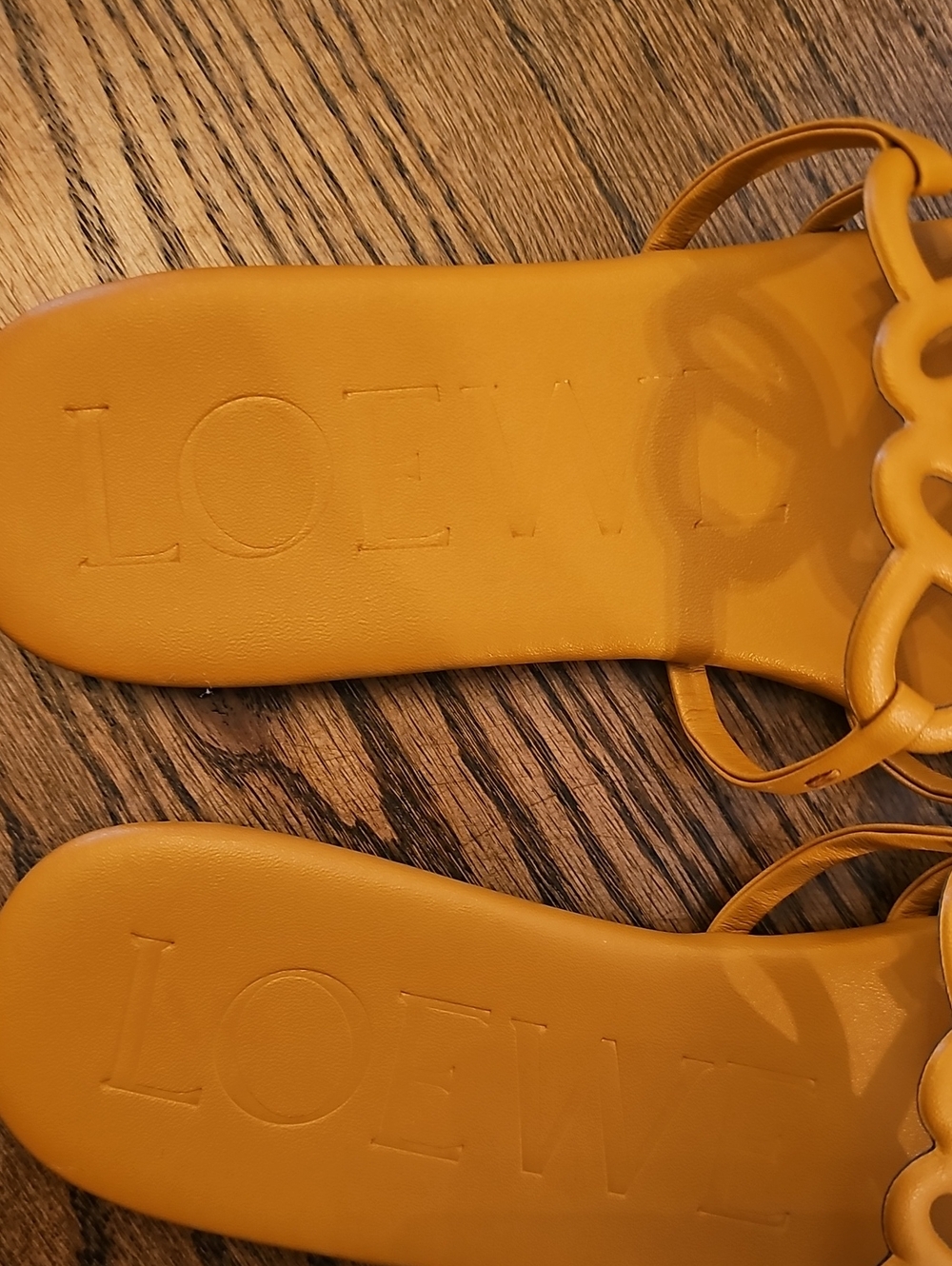 Designer Luxury Tannish Slide Sandals with Decorative Straps - Picture 8 of 8